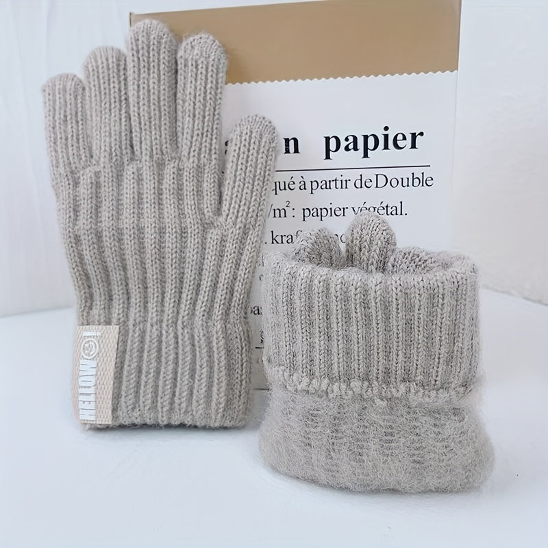 Kids' Warm Knitted Gloves for Winter Weather