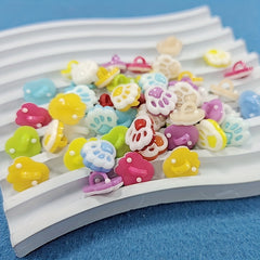 30 Mixed Colors Little Feet Plastic Buttons Sewing DIY Accessories