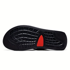 Men's Non slip Striped Slides Slip On Slippers For Indoor Outdoor Beach Shoes
