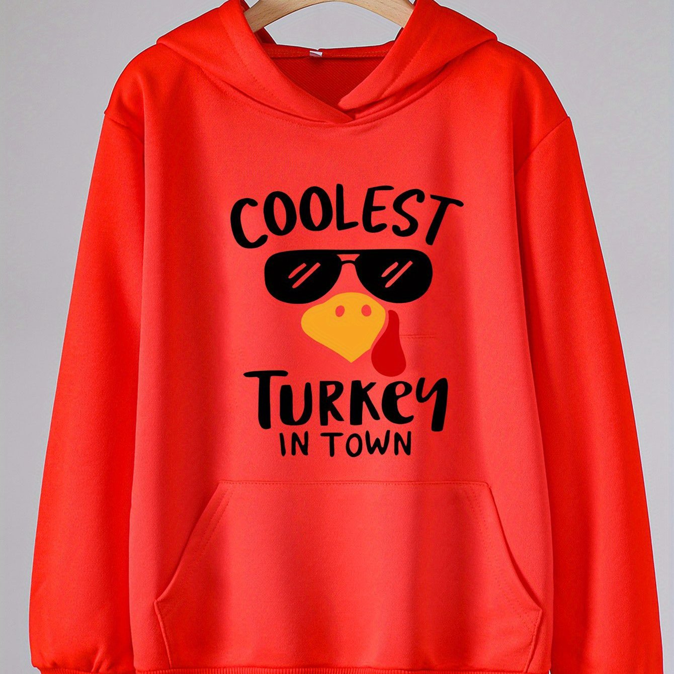 Coolest Turkey Print Hoodies Girls Comfy Hooded Pullover