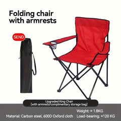 Portable Folding Chair with Armrest for Outdoor Picnic Beach