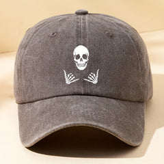 Skull Gestures Baseball Cap Sun Hat for Outdoor Fishing Hiking