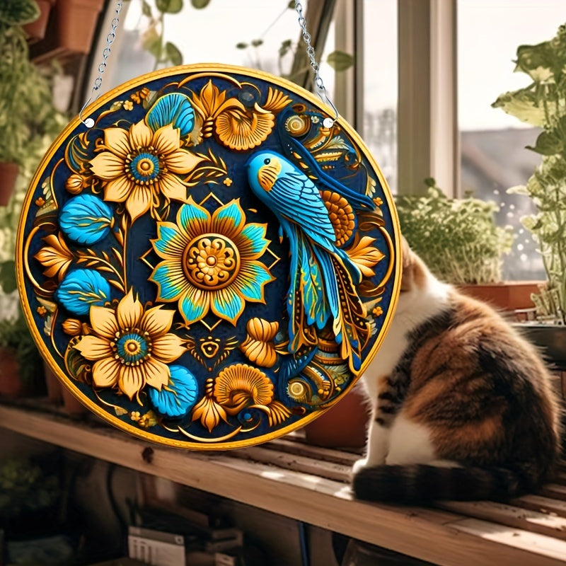 Sunflower Chrysanthemum Stain Sun Catcher Hanging Window Gift