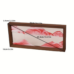 15-Inch Pink 3D Sand Art Hourglass with High Glass Art and Wooden Frame