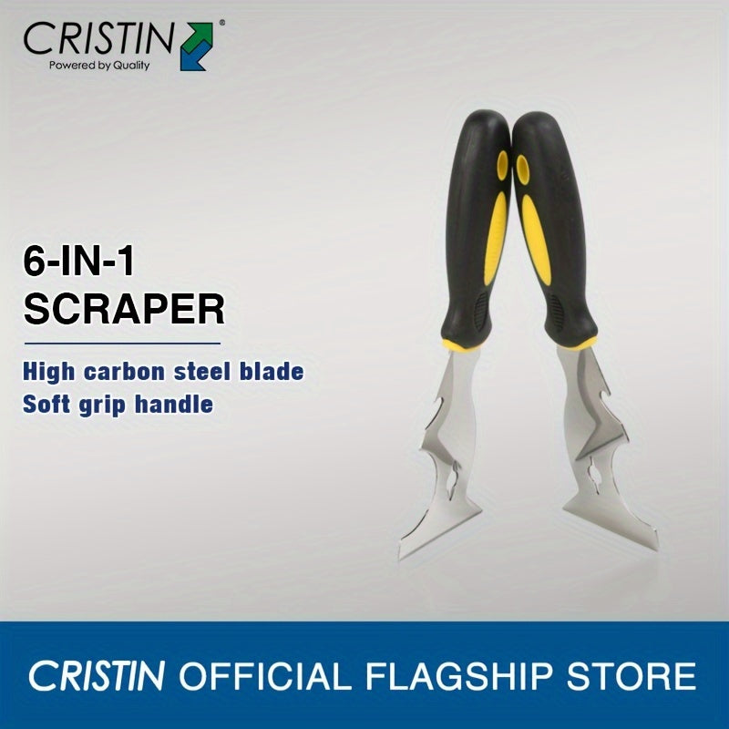 Putty Knives 6 in 1 Scraper High Carbon Steel Blade Soft Grip Handle