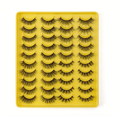 20 Pairs Mixed Pack Natural Thick False Eyelashes 3D Faux Mink Lashes