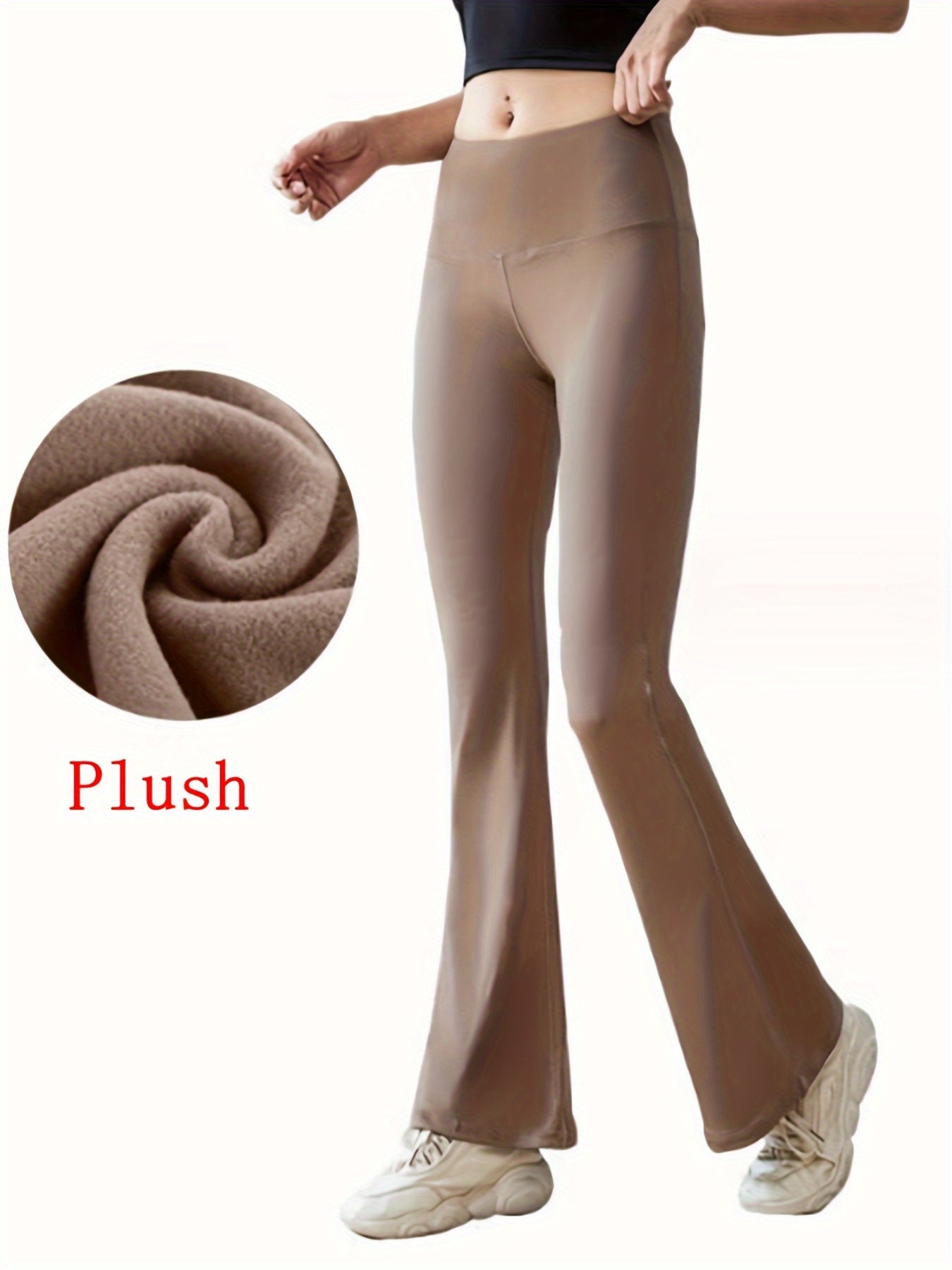 Fleece Lined Flared Yoga Pants High Stretch Women's Activewear