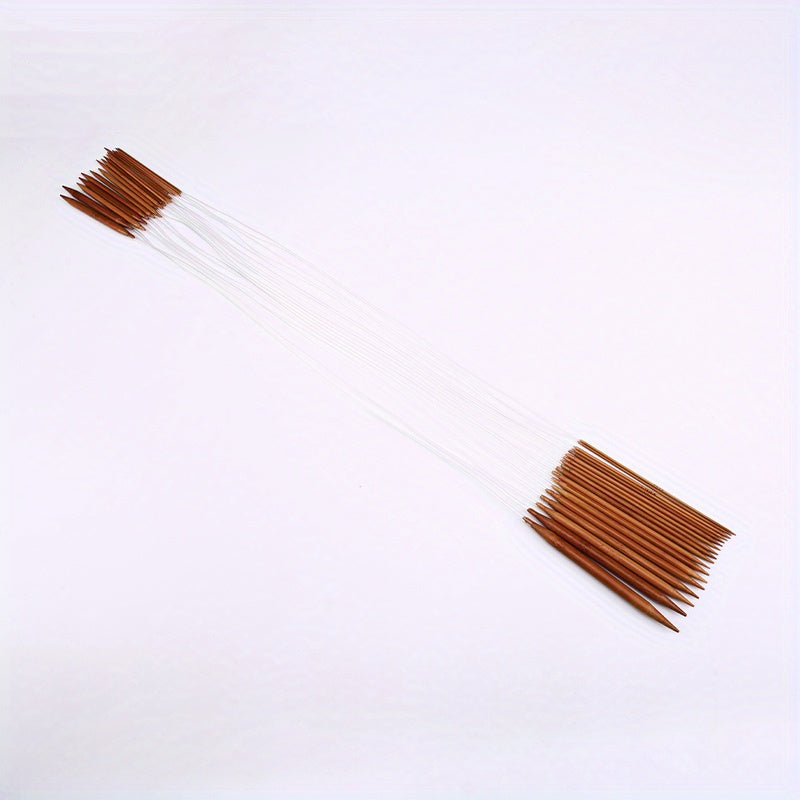 18pcs Circular Carbonized Bamboo Knitting Needles