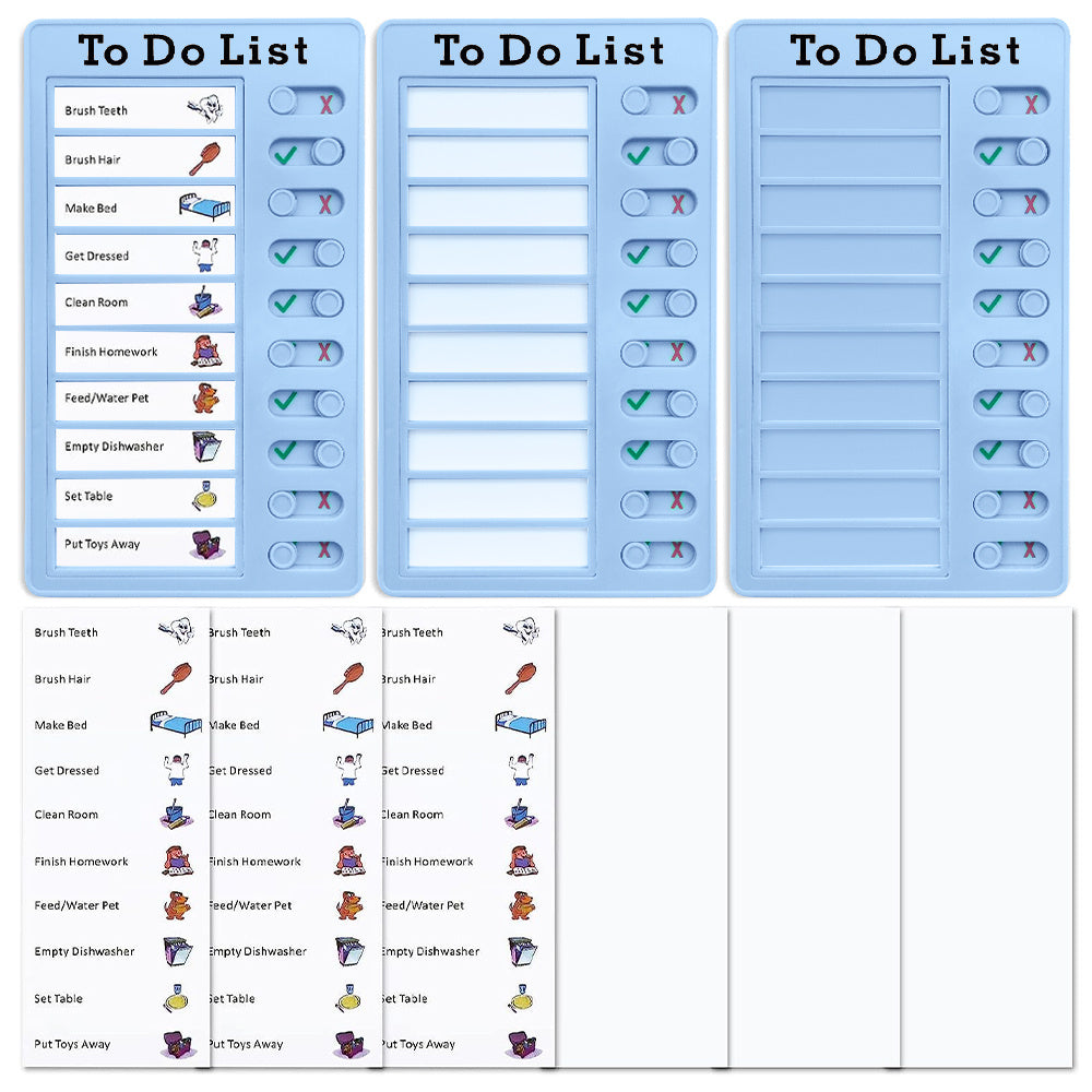 3pcs To Do List Checklist Board Daily Schedule For Students - Reusable Plastic