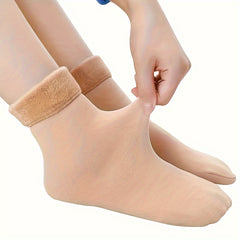 Plush Lined Crew Socks Unisex Warm Hosiery