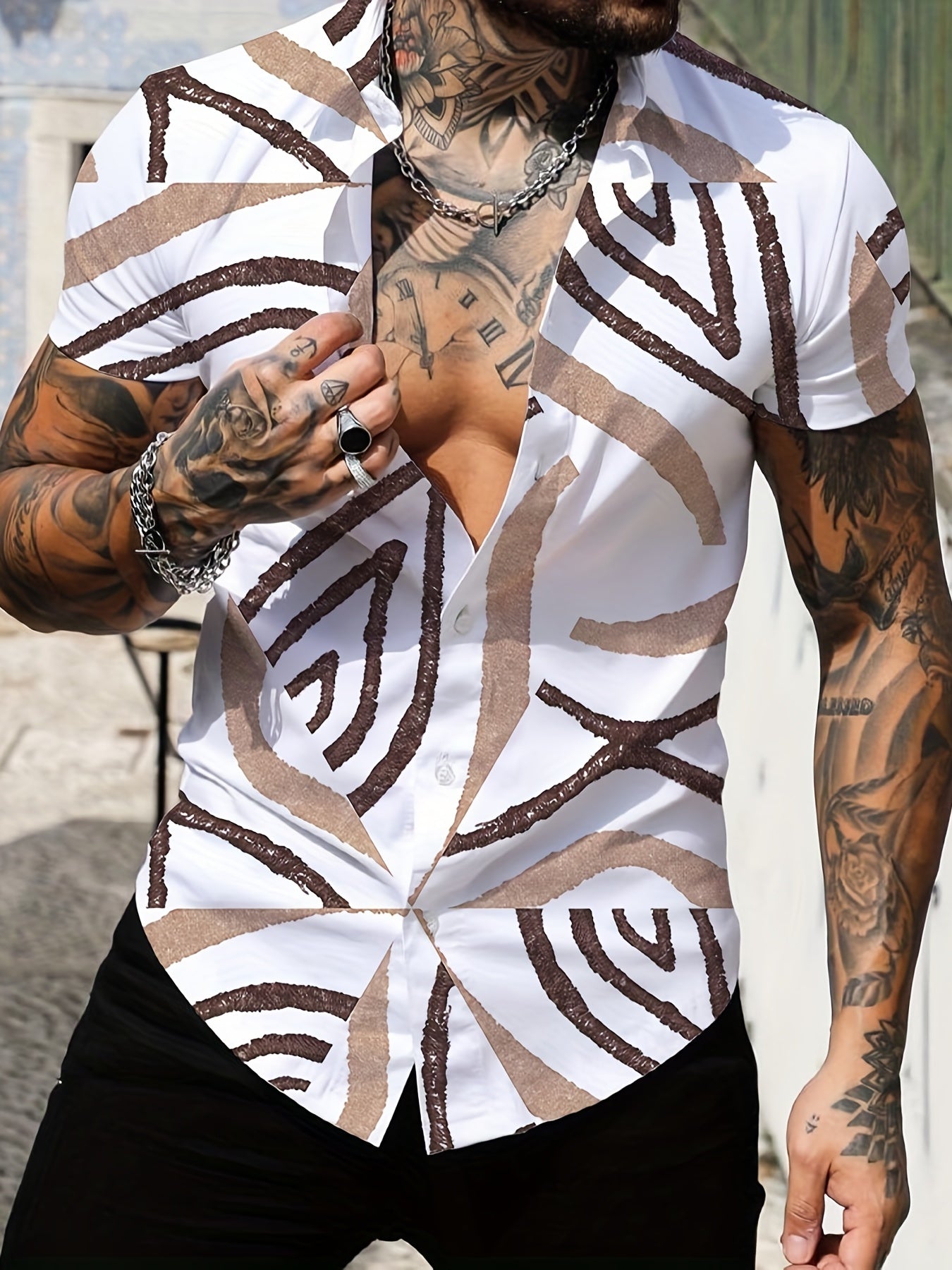 Casual Short Sleeve Hawaiian Shirt for Men