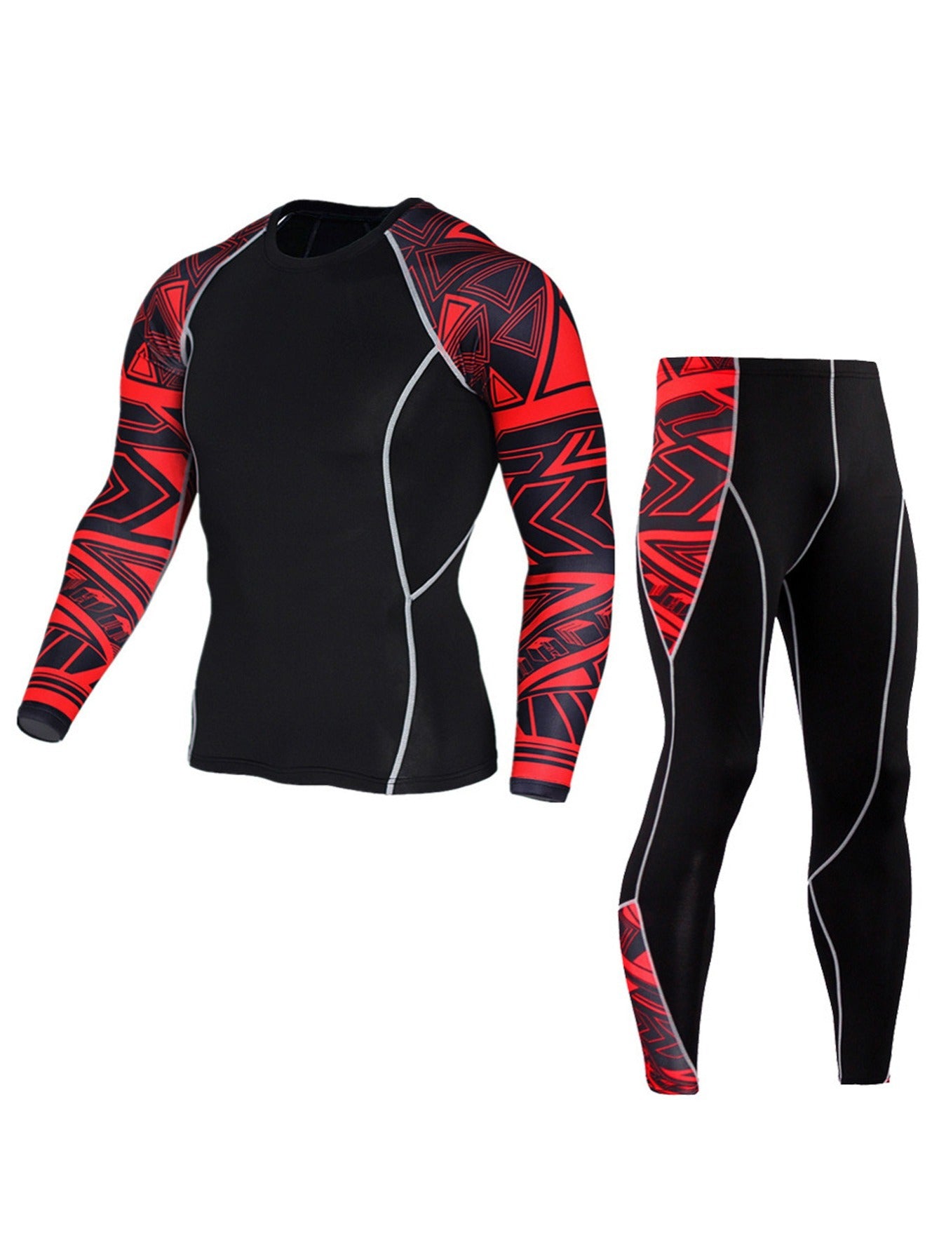 Quick Dry Men's Sports Suit Long Sleeve Fitness T Shirt