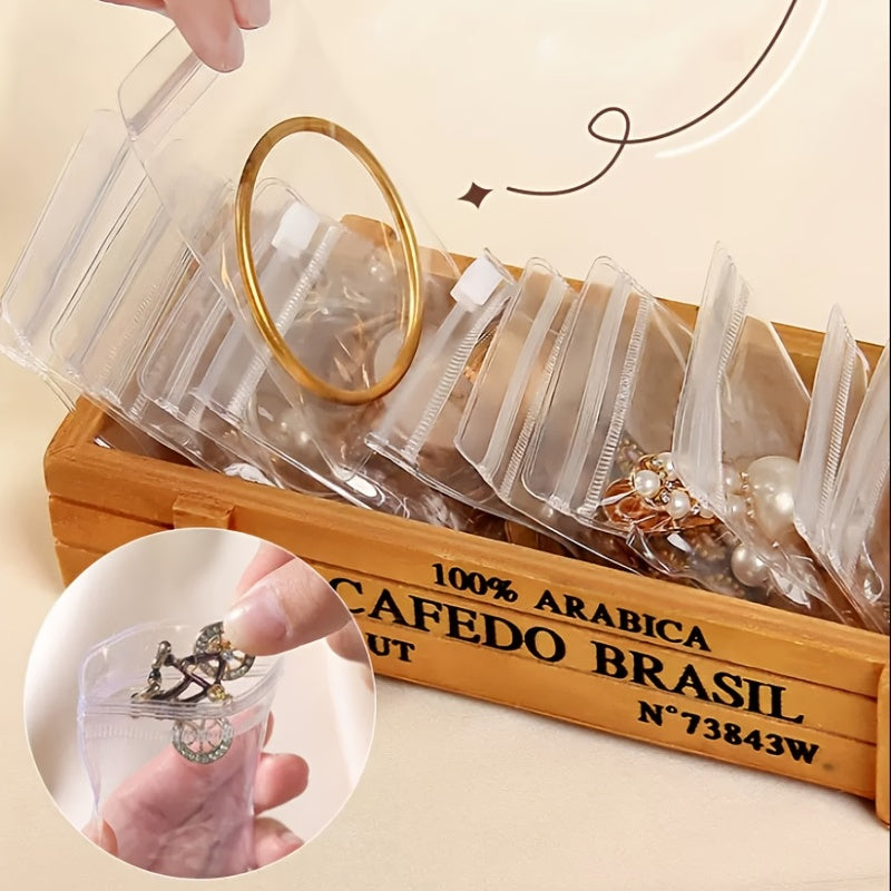50Pcs Anti Oxidation Jewelry Storage Bags PVC Transparent Sealed