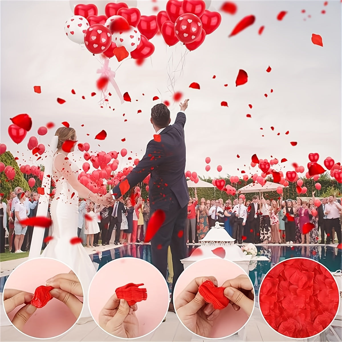 1058pcs Red Heart Balloons Heart Bear Balloons Balloons Set