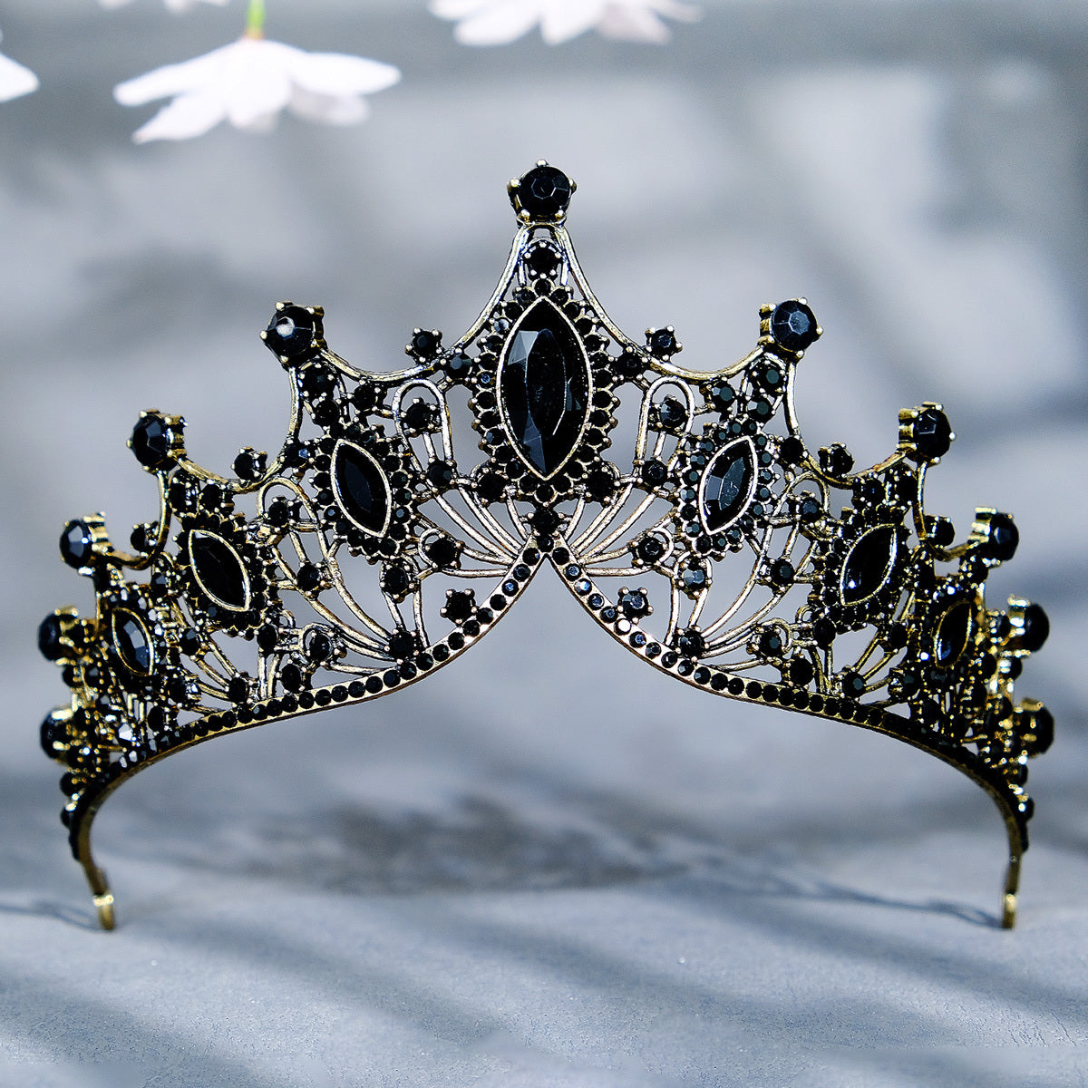 Baroque Queen Crown Rhinestone Wedding Tiara Crystal Vintage Princess Crown