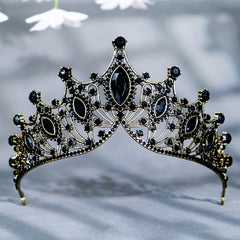 Baroque Queen Crown Rhinestone Wedding Tiara Crystal Vintage Princess Crown
