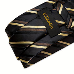 Solid Striped Silk Wedding Tie Gift Set Business Neck Tie