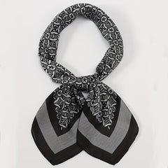 Geometric Print Small Square Silk Scarf Head Wrap