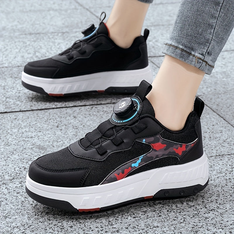 Boys Low Top Roller Skate Shoes Lightweight Breathable Anti Slip
