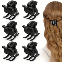 6pcs Solid Hair Claw Clip Boho Non Slip Hair Styling Accessory