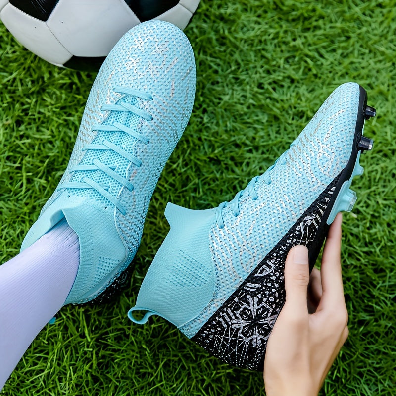 High Top Football Shoes Long Spikes Lightweight Turf Soccer Shoes
