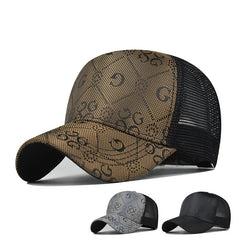 Men's Letter Print Baseball Cap Mesh Hip Hop Trucker Sun Hat