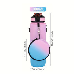 Gradient 32oz Water Bottle w/ Neoprene Sleeve & Mini Purse
