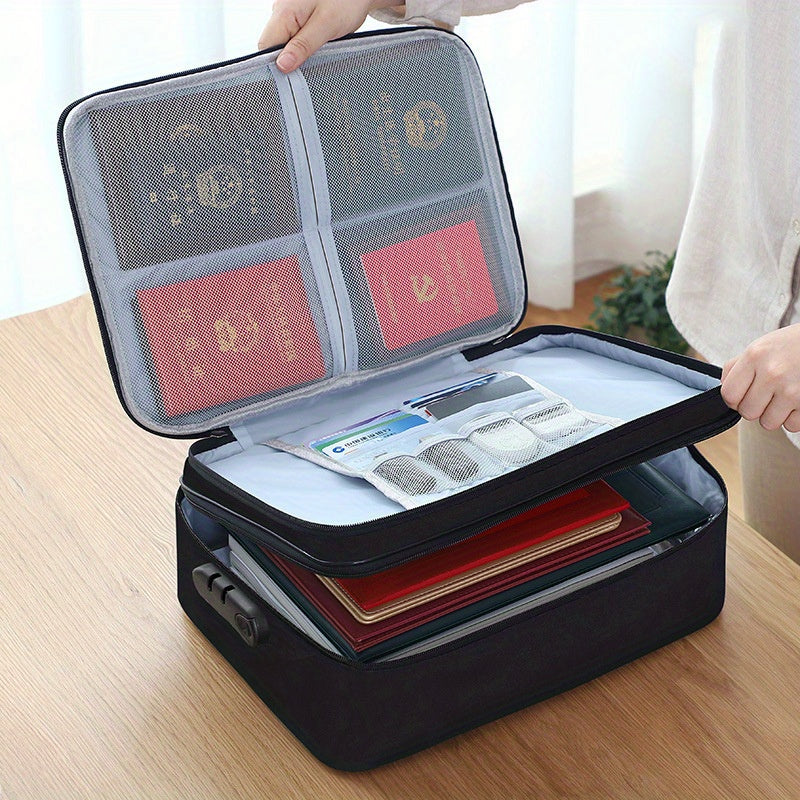 Double Layer Storage Travel Bag Lightweight Document Zipper Bag