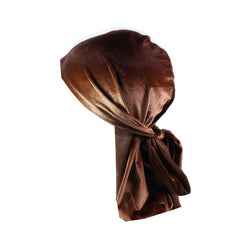 Velvet Men Durag Cap Headwrap Extra Long Tail Wide Strap Turban Hat