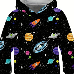 3D Printing Astronaut Sweatshirt Kids Long Sleeve Hoodie