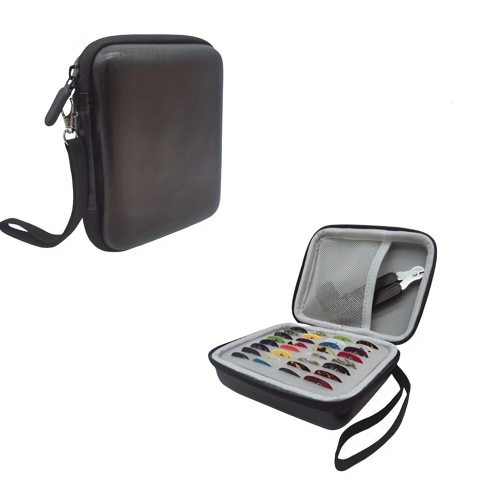 Guitar Pick Holder Faux Leather Storage Box Christmas Gift Music Party