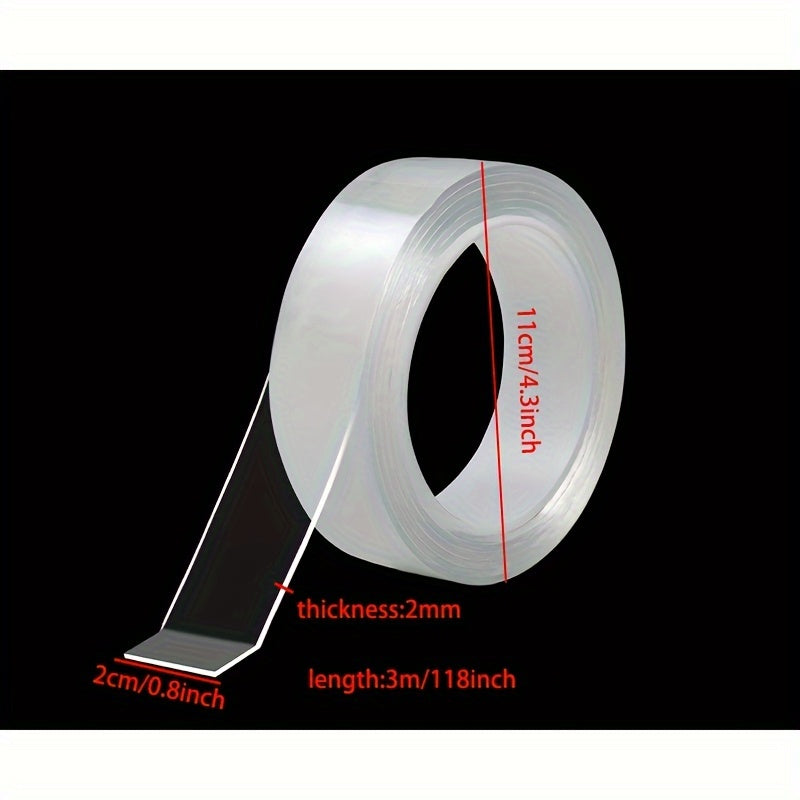 Nano Double Sided Adhesive Tape Strong Transparent Seamless High Viscosity