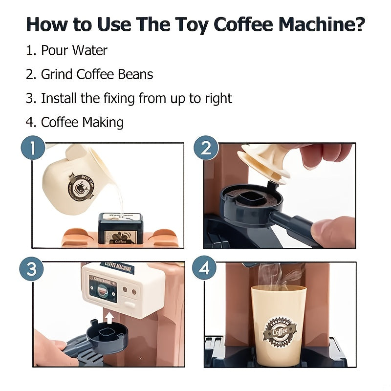 Kids Supermarket Cashier Play Set Coffee Shop Toy
