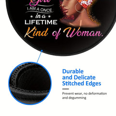 Girl Pattern Mouse Pad Round Mouse Mat Non Slip Rubber Base Mousepad