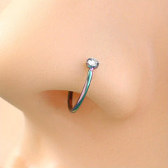 Zircon Nose Ring Stainless Steel Cartilage Body Piercing Jewelry