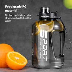 2.5L Large Capacity Leakproof Straw Water Kettle, Portable Flip Top Cup