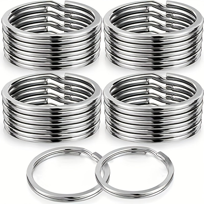 Stainless Steel Key Ring Flat Split Keychain Carabiners