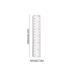 10pcs Clear Plastic Rulers Inches Metric Student Rulers w/ Slanted Edge