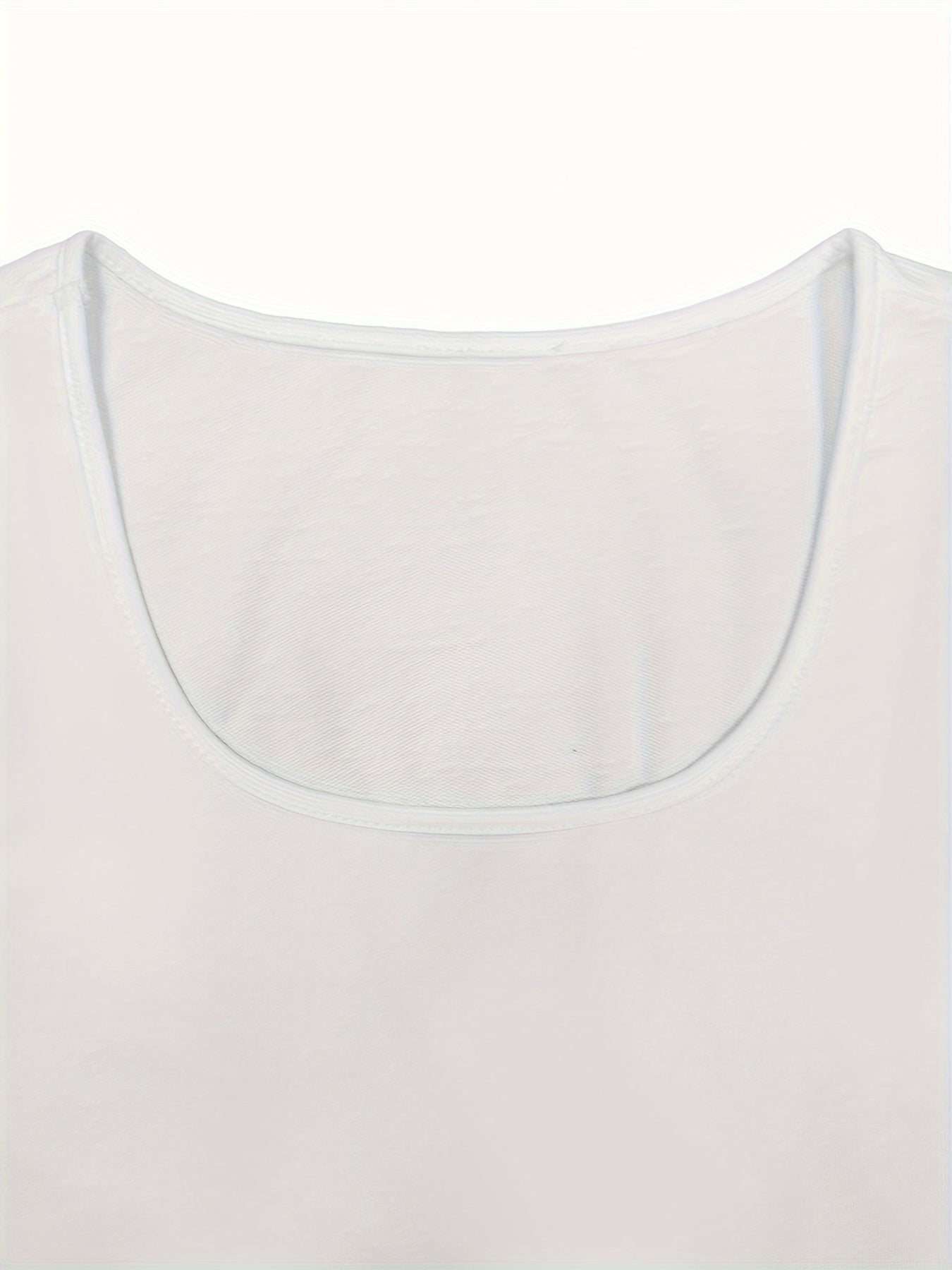 Casual Tank Top Solid Contrast Lace Square Neck Medium Stretch