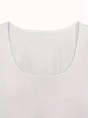 Casual Tank Top Solid Contrast Lace Square Neck Medium Stretch