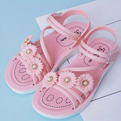 JIAGEYA Flower Open Toe Sandals For Girls