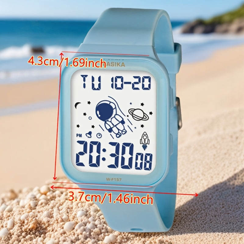 Girls' Digital Watch Astronaut & Planets IPX7 Water Resistant TPU Strap