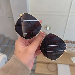 Square Frame Sunglasses Big Face Slimming Shades Men's And Women's