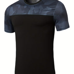 Men's Graphic T Shirt Geometry Print Breathable Crew Neck Tee Top for Summer