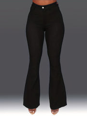 High Stretch Flared Jeans Bell Bottom Wide Legs Versatile Denim Pants