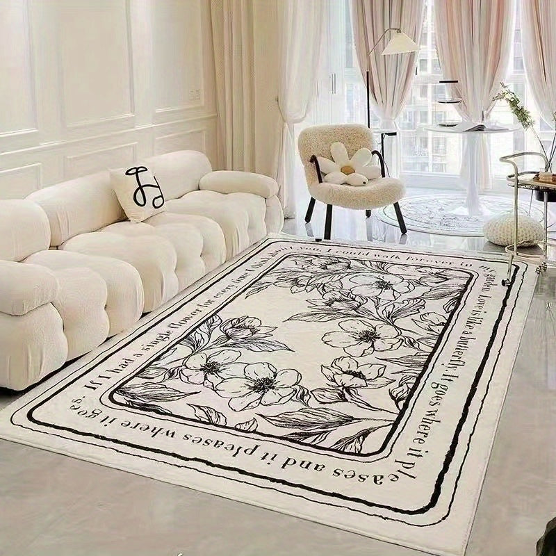 Soft Plush Floral Area Rug for Living Room Bedroom Bedside