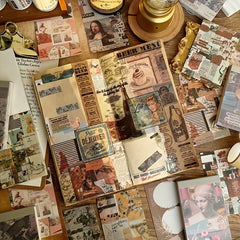 Retro Collage Paper for DIY Greeting Card and Journal, Romantic Notes
