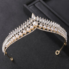 Pearl Wedding Tiara Silver Bridal Tiara Pearl Wedding Crown Romantic