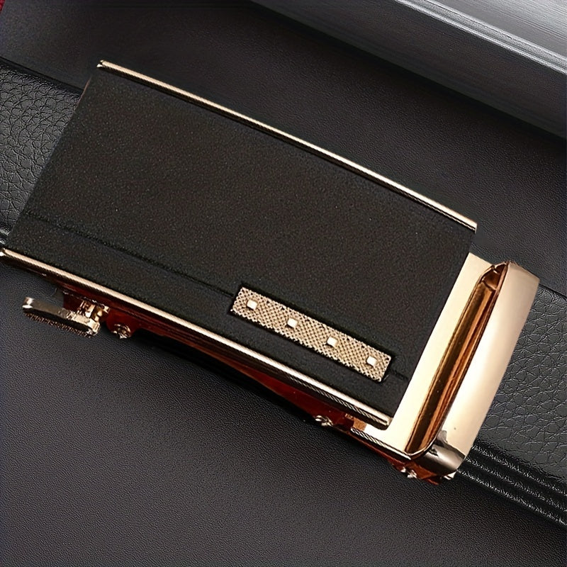 Men's PU Belt with Automatic Buckle Business Casual for Western Cowboy Bohemian