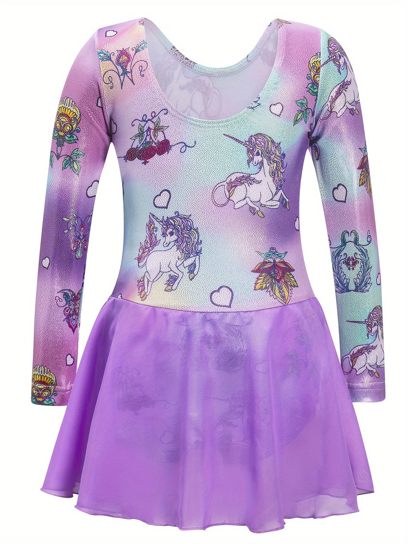 Tie Dye Unicorn & Butterfly Gymnastics Romper for Dance